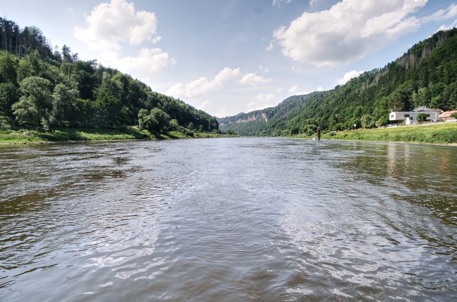 Das Elbtal von der Fähre in Schmilka