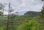 Neben dem Einstieg, Blick auf den Teufelsturm